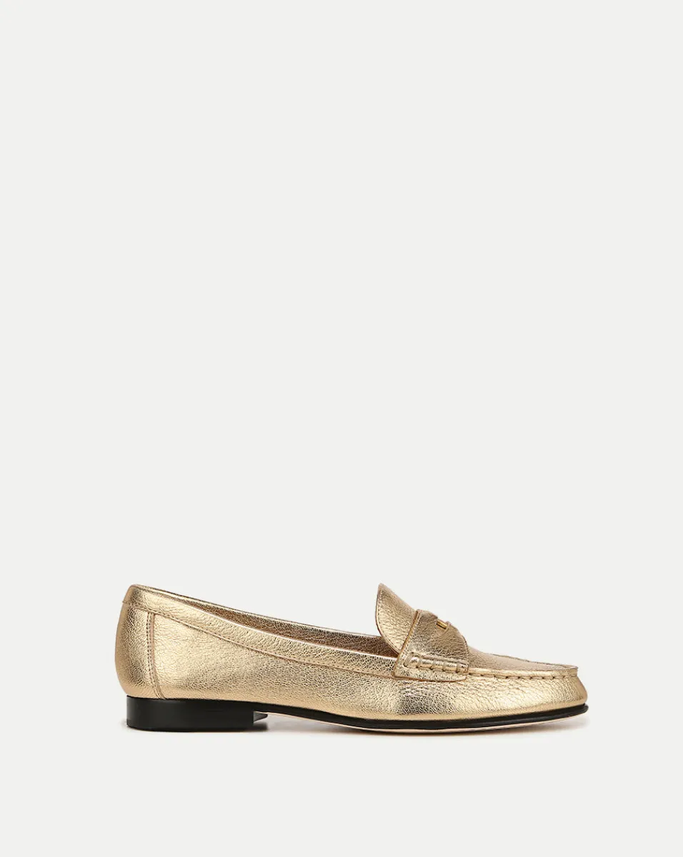 Cheap Veronica Beard Penny Metallic Leather Loafer in Gold