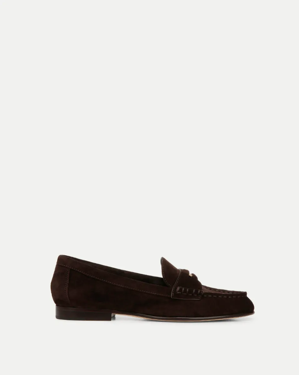 Best Sale Veronica Beard Penny Suede Loafer in Espresso