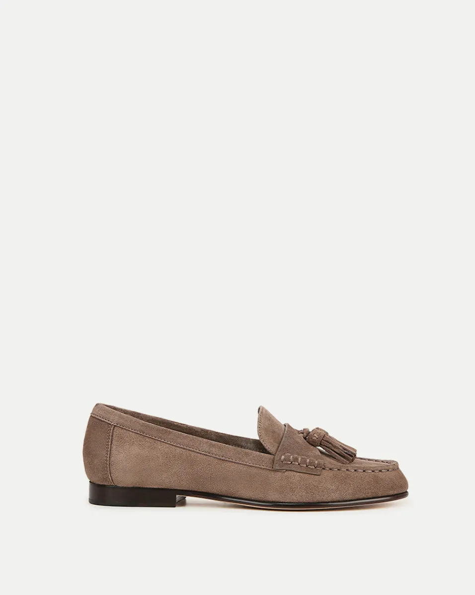 Outlet Veronica Beard Penny Suede Tassel Loafer in Taupe