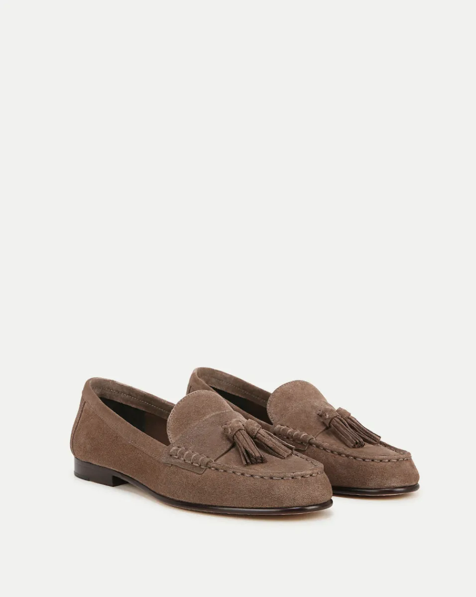 Outlet Veronica Beard Penny Suede Tassel Loafer in Taupe