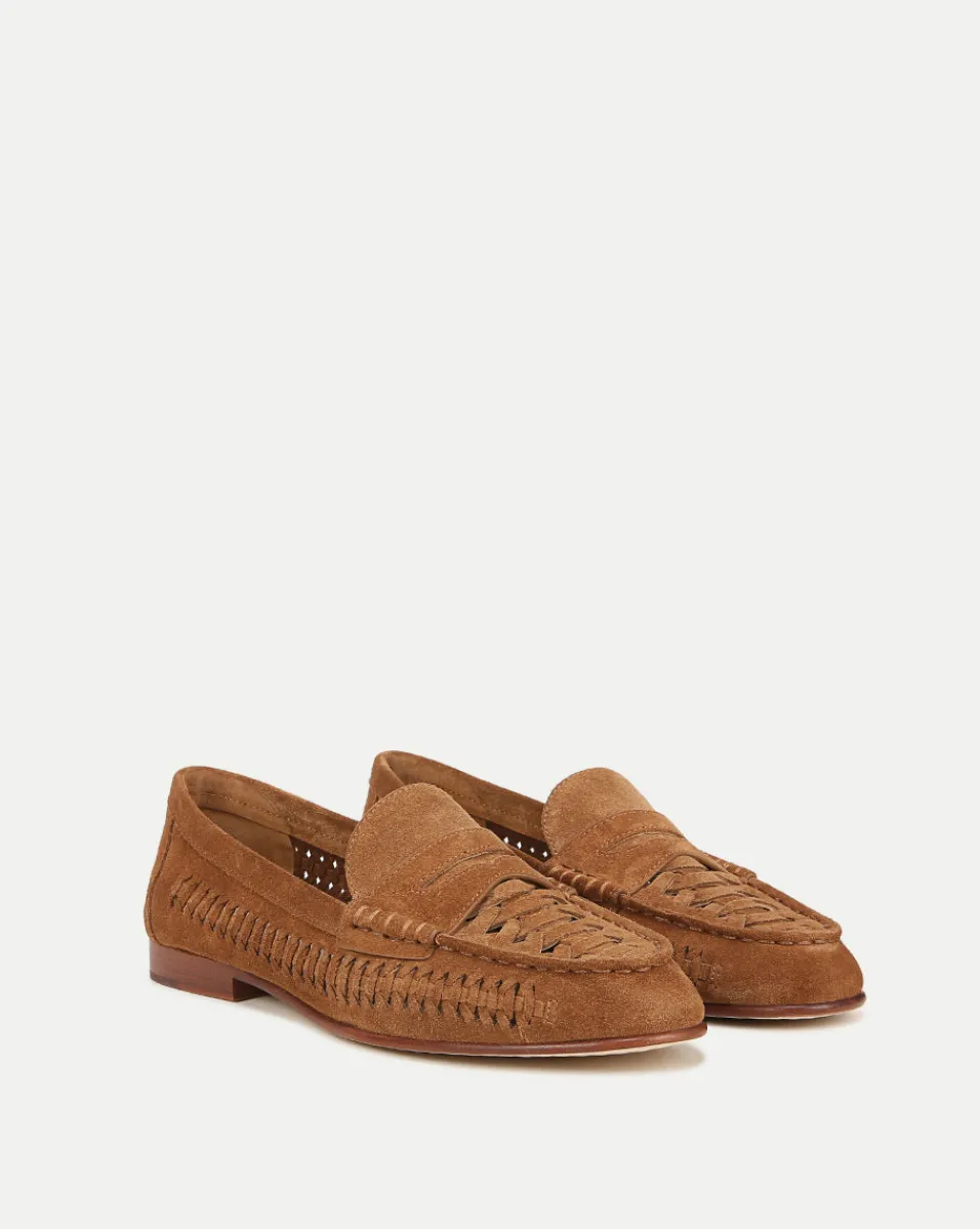 Discount Veronica Beard Penny Woven Suede Loafer Hazelwood