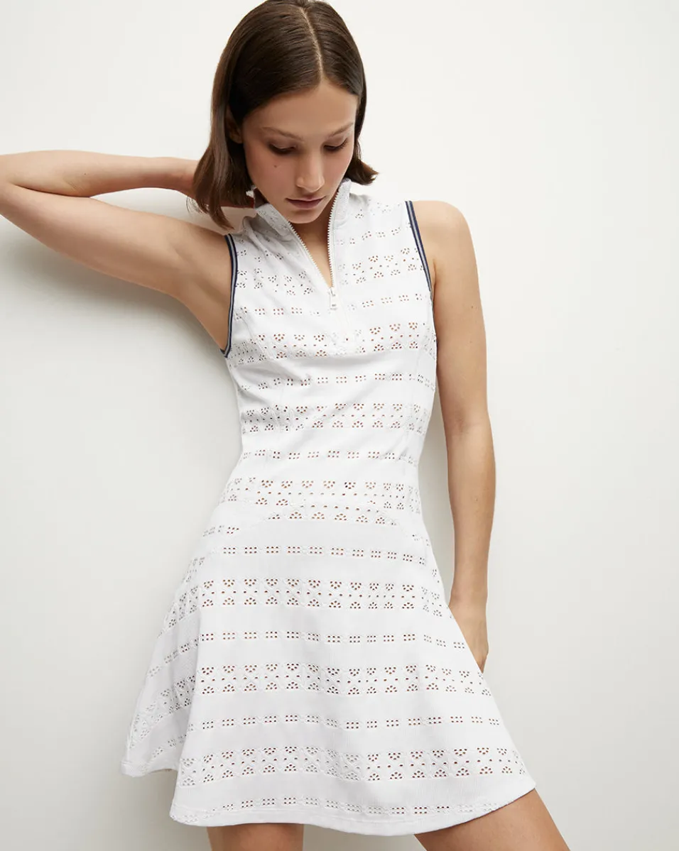 Store Veronica Beard Performance Lace Dress in White/Navy