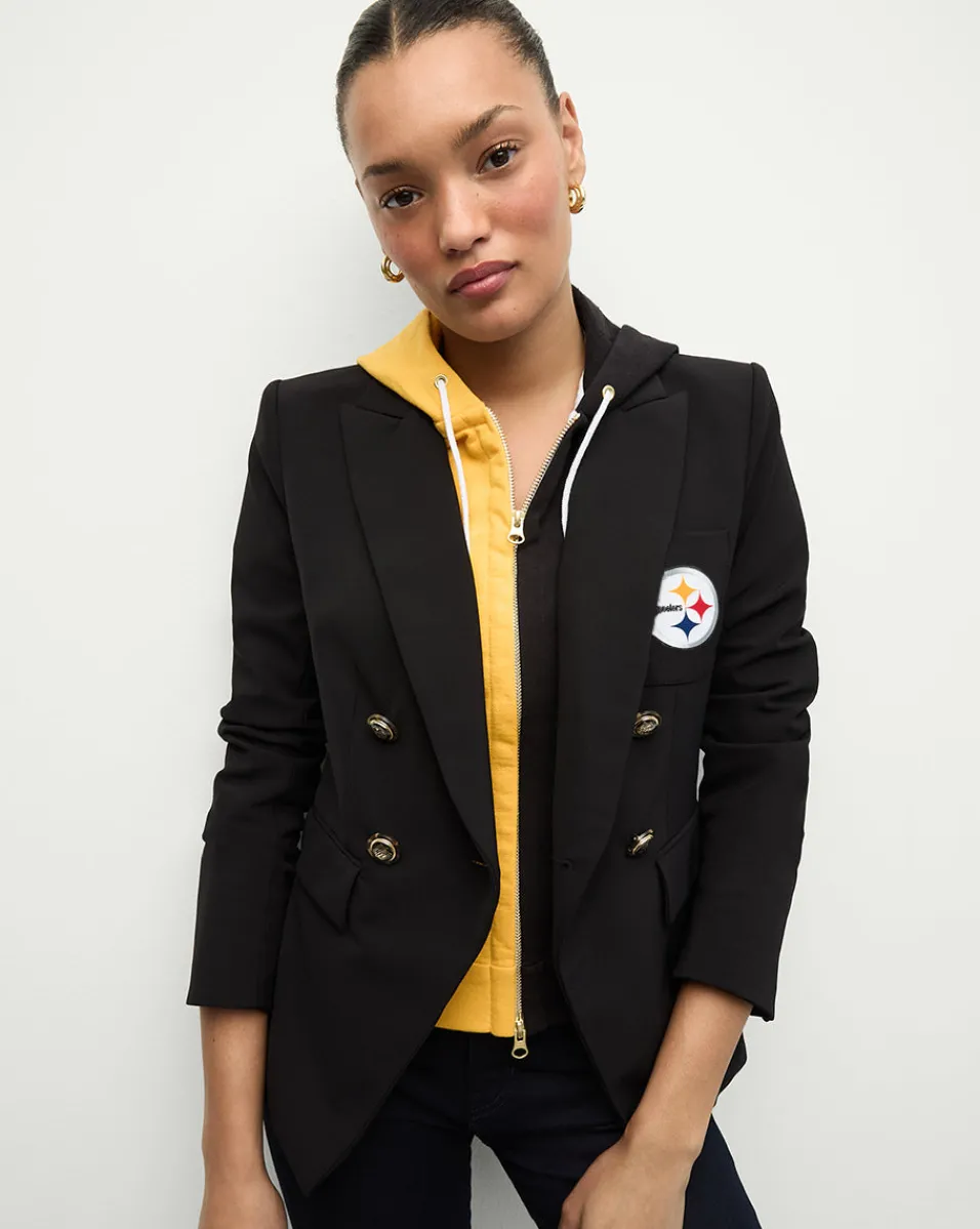 Shop Veronica Beard Pittsburgh Steelers Dickey Jacket in Black/Gold PittsburghSteelers