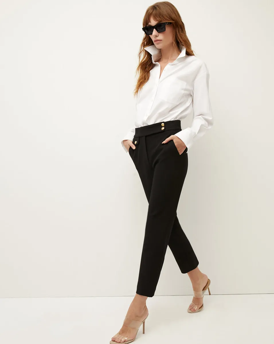 Outlet Veronica Beard Renzo Slim-Leg Pant Black/Gold