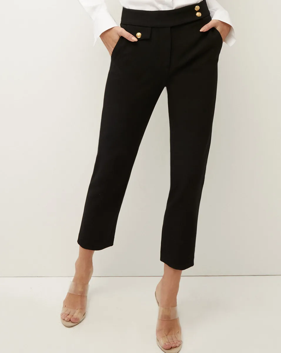 Outlet Veronica Beard Renzo Slim-Leg Pant Black/Gold