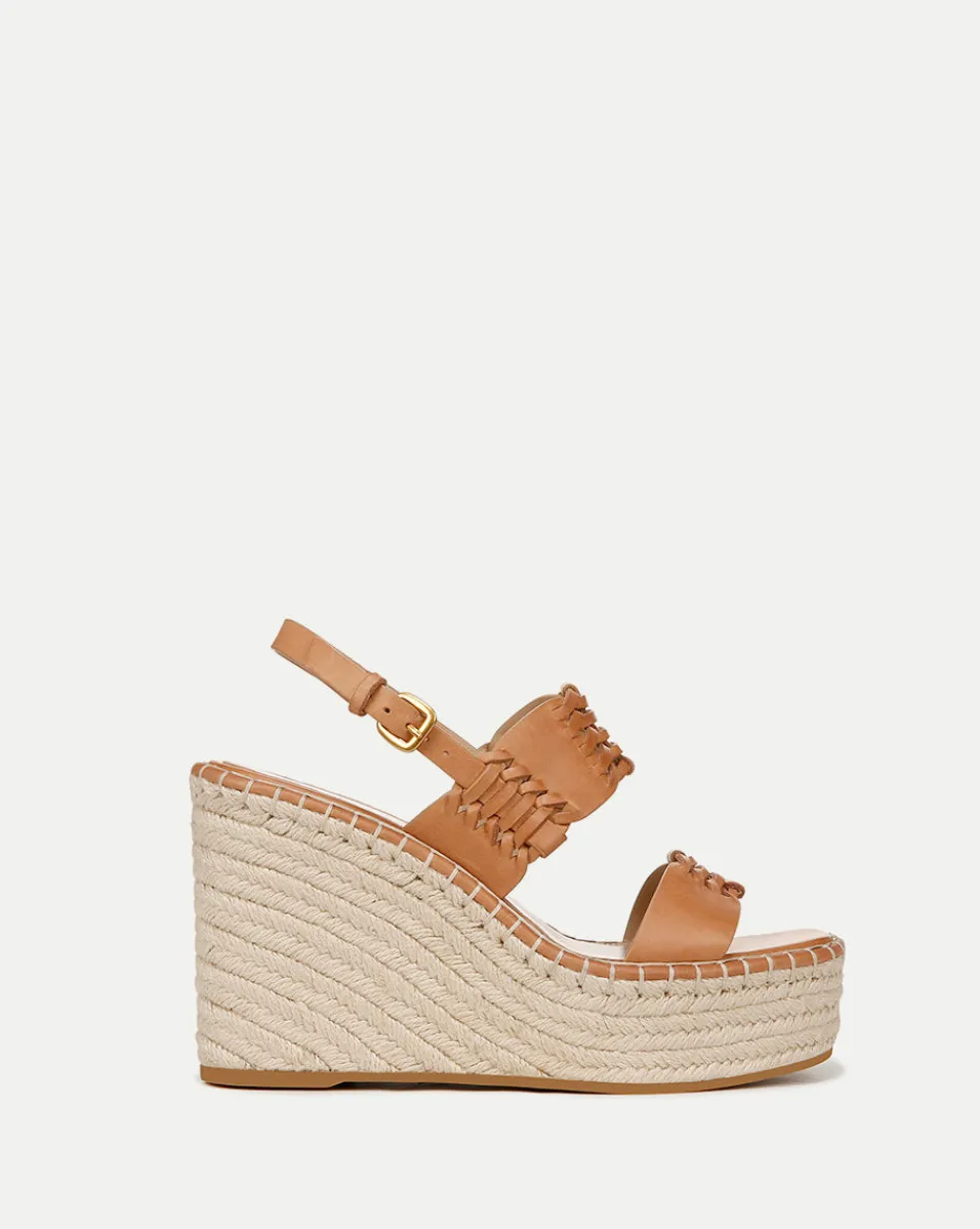 Cheap Veronica Beard Riya Raffia Wedge Sandal in Natural