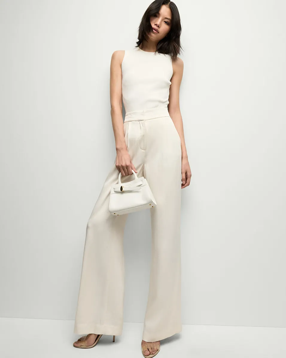 Online Veronica Beard Robinne Wide-Leg Pants in Cream Dove