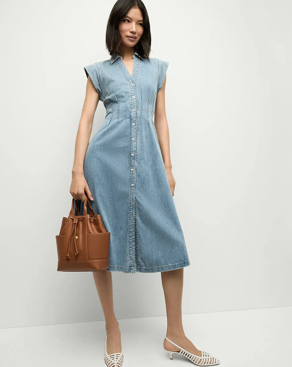 Sale Veronica Beard Ruben Denim Dress in Pebble Stone PebbleStone