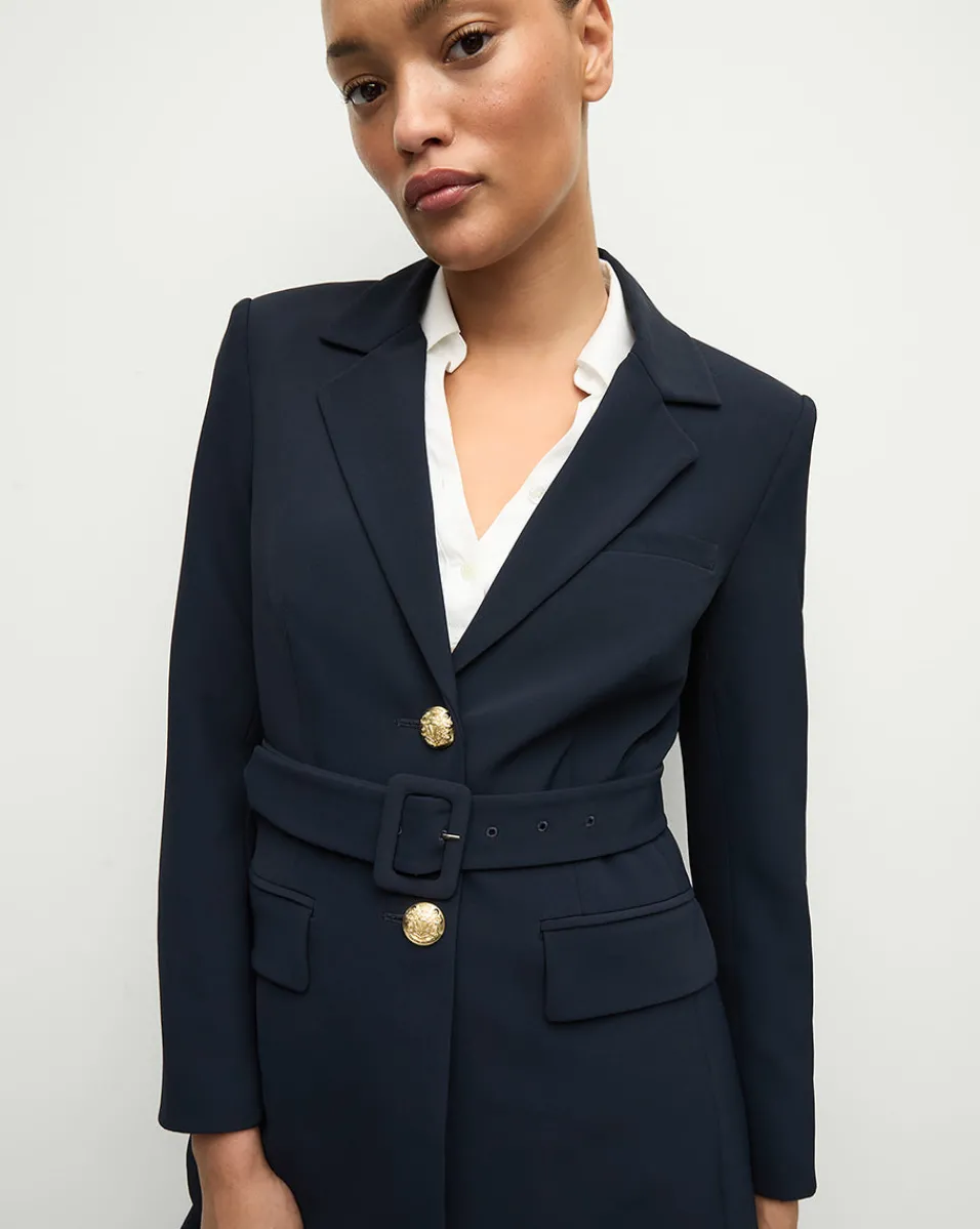 Cheap Veronica Beard Ryanne Belted Dickey Jacket in Navy