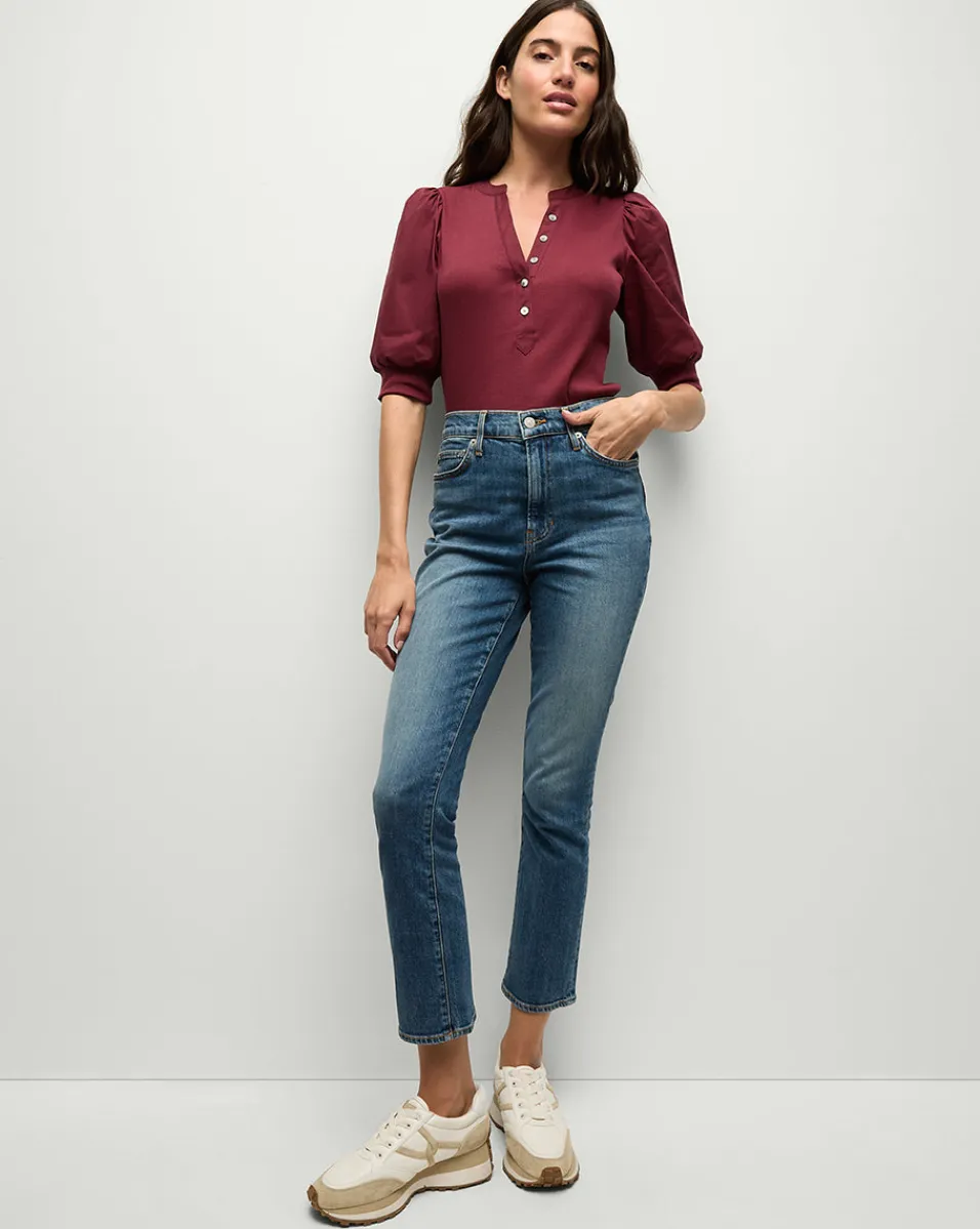 Discount Veronica Beard Ryleigh Slim Straight-Leg Jean in Wanderer Dust WandererDust