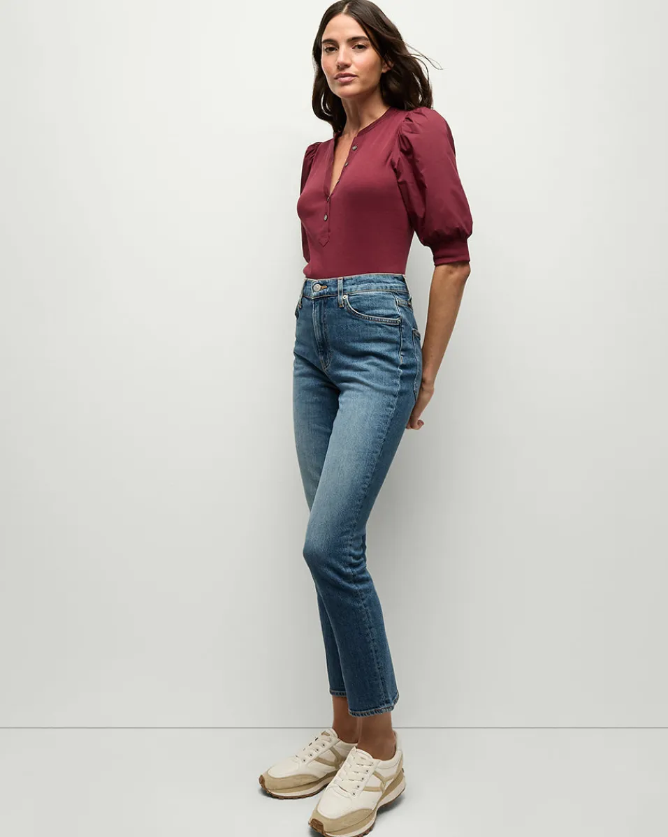 Discount Veronica Beard Ryleigh Slim Straight-Leg Jean in Wanderer Dust WandererDust