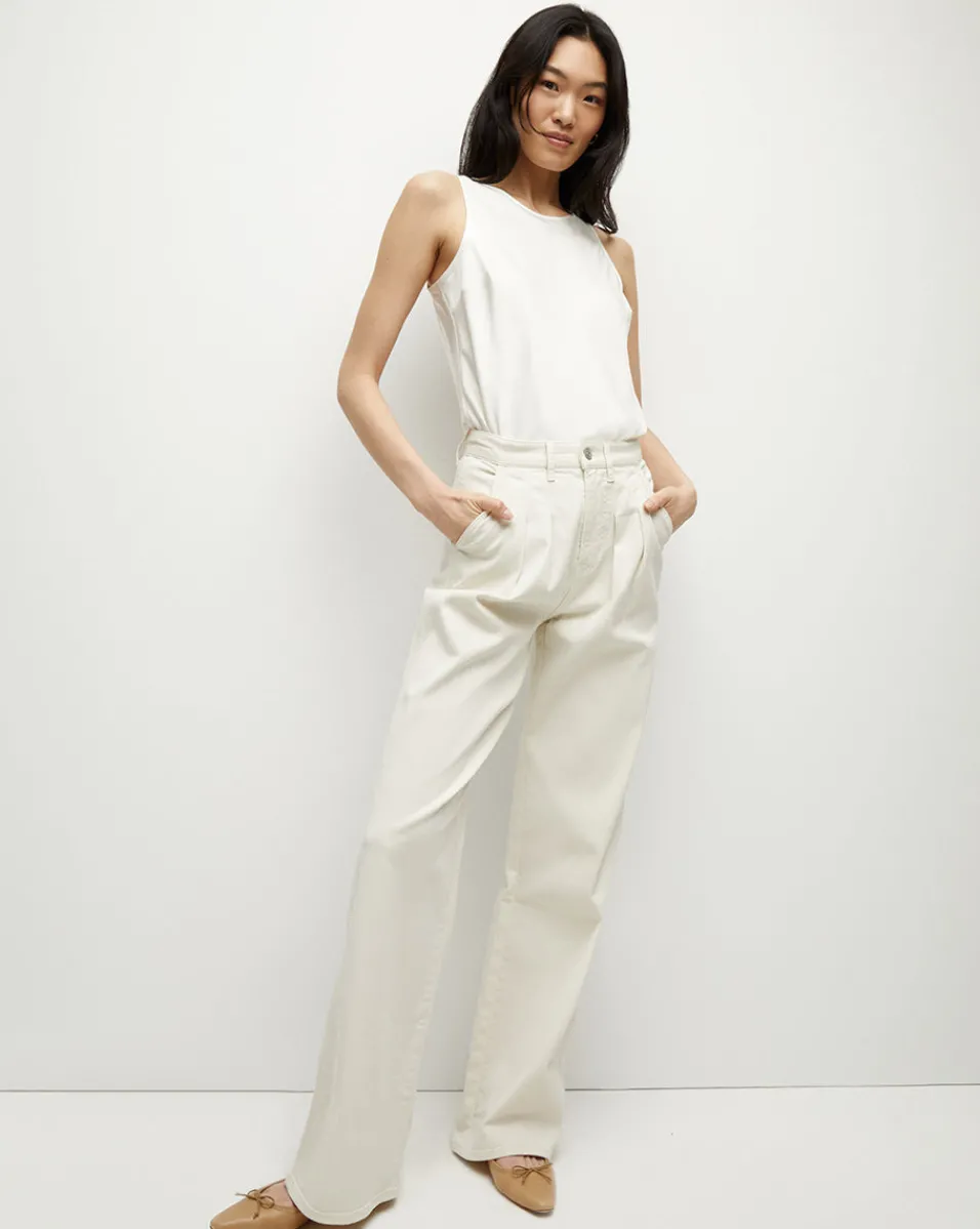 Fashion Veronica Beard Sabrina Crepe Tank in Off-White