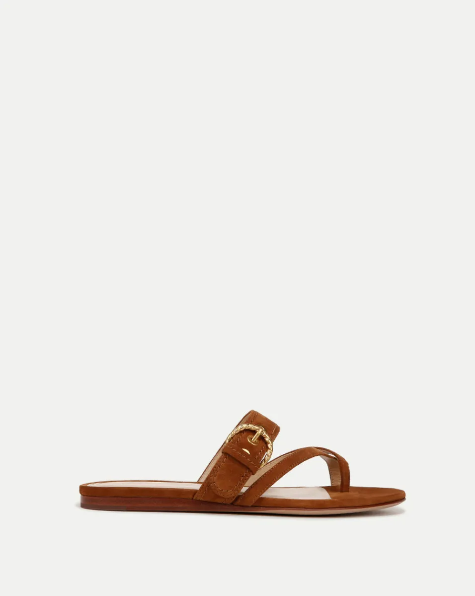 Hot Veronica Beard Salva Suede Crisscross Sandal in Caramel