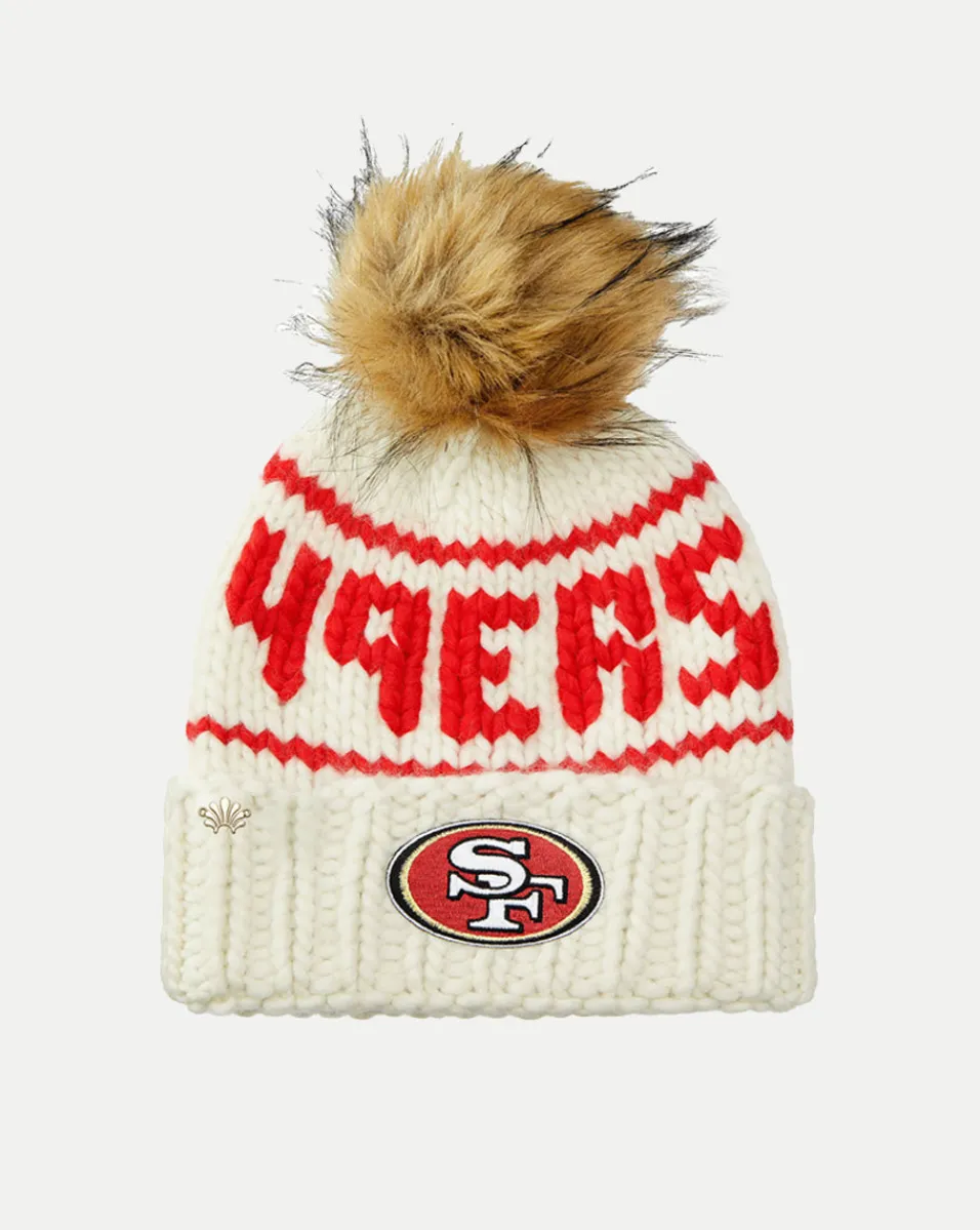 Fashion Veronica Beard San Francisco 49ers Beanie in Ecru