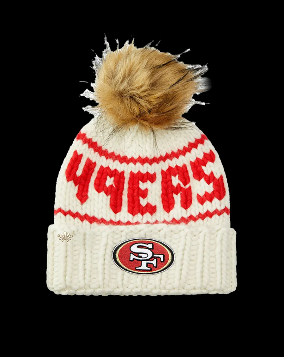 Fashion Veronica Beard San Francisco 49ers Beanie in Ecru