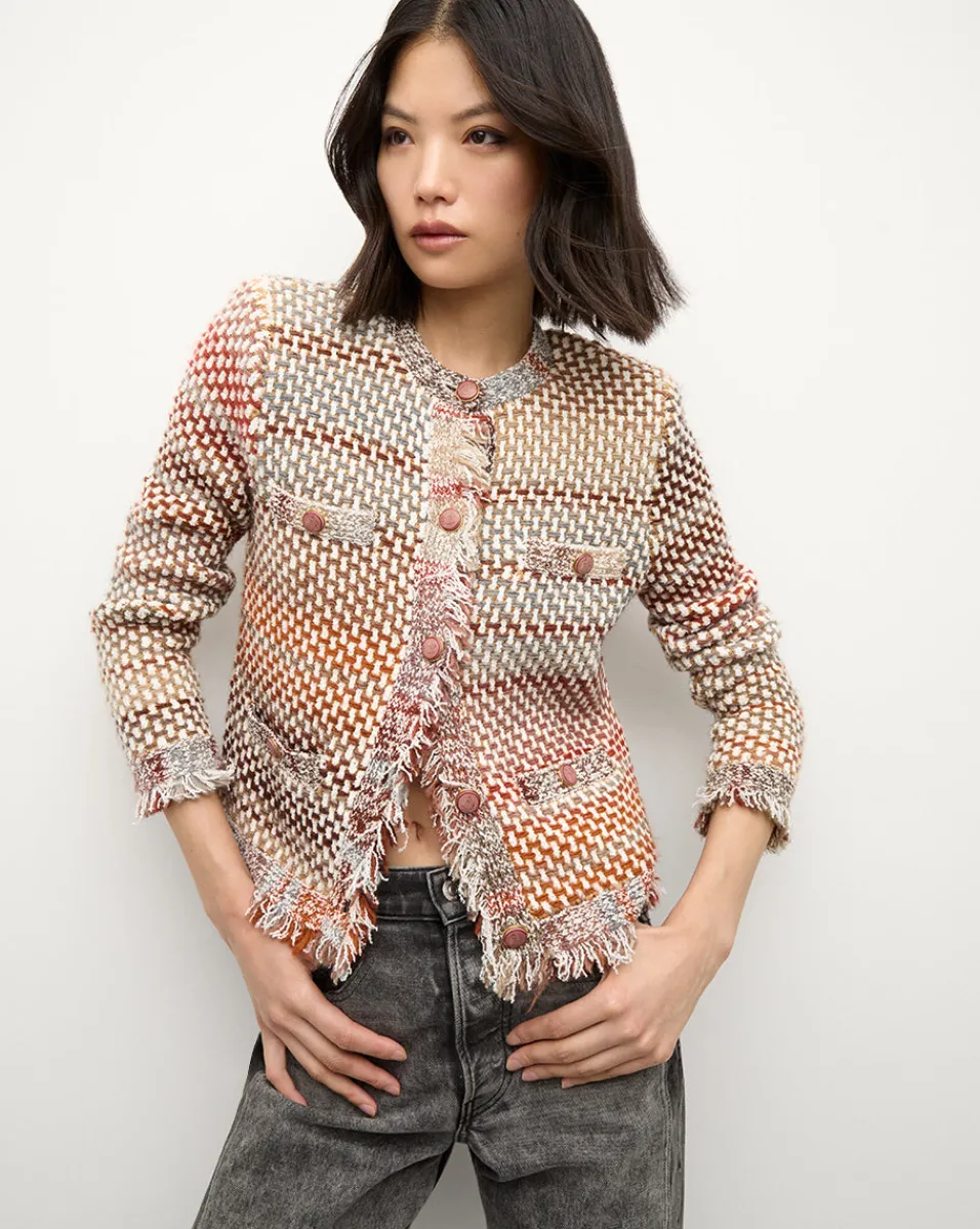 Online Veronica Beard Sariyah Knit Jacket in Red Multi RedMulti