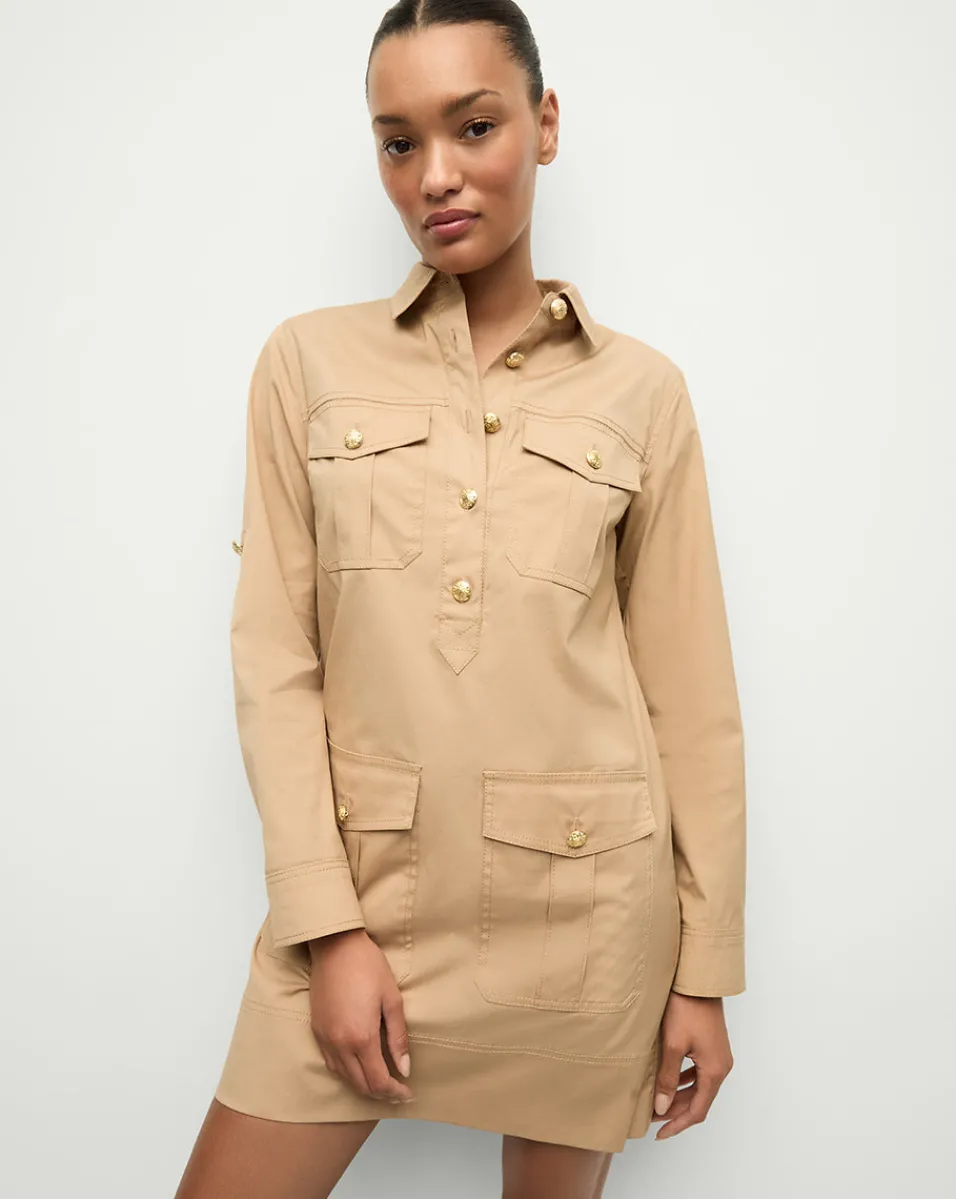 Clearance Veronica Beard Saude Cargo Dress in Khaki