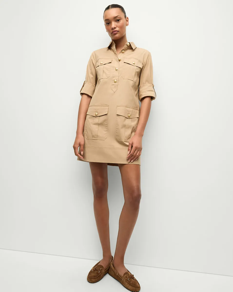 Clearance Veronica Beard Saude Cargo Dress in Khaki