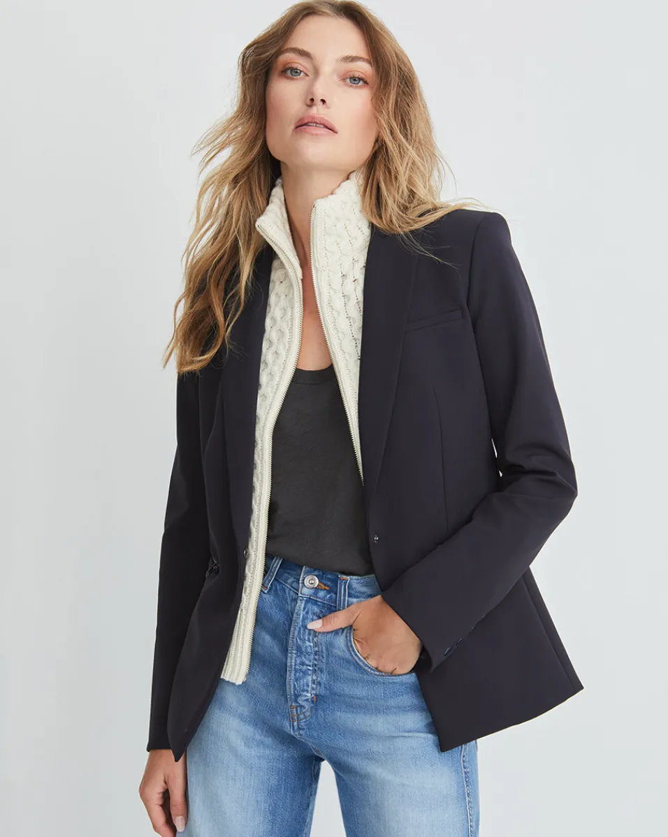 Shop Veronica Beard Scuba Dickey Jacket Navy