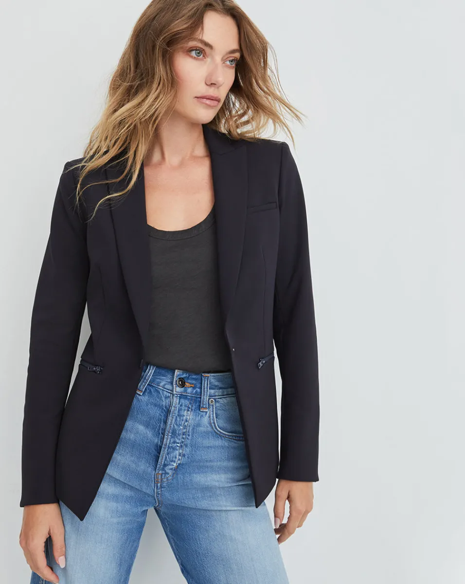 Shop Veronica Beard Scuba Dickey Jacket Navy