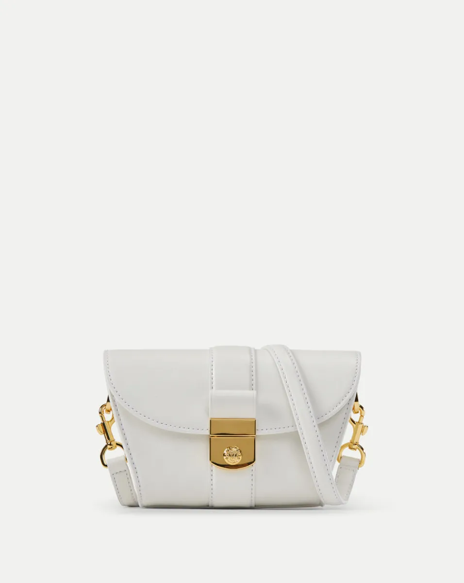 Store Veronica Beard Small Crest Lock Trap Bag in Off-White