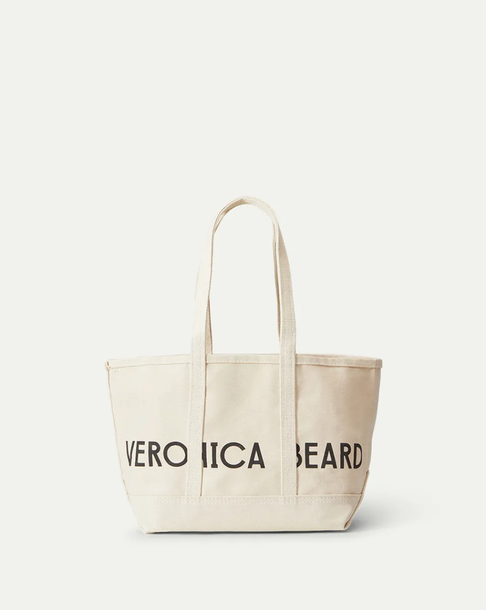 Best Sale Veronica Beard Small Logo Canvas Tote in Natural