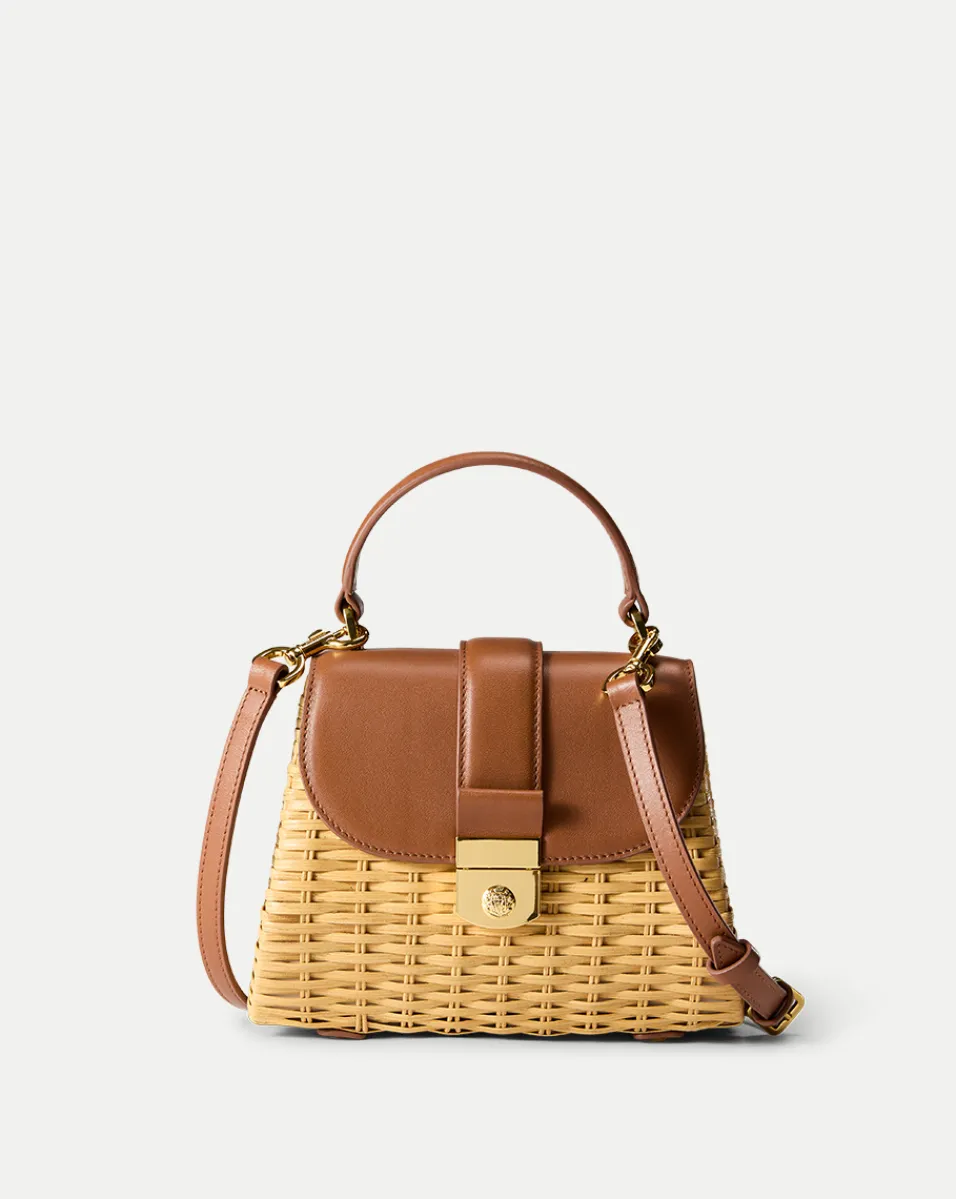 Cheap Veronica Beard Small Wicker Avenue Bag in Tan | Woven Bag Hazelwood