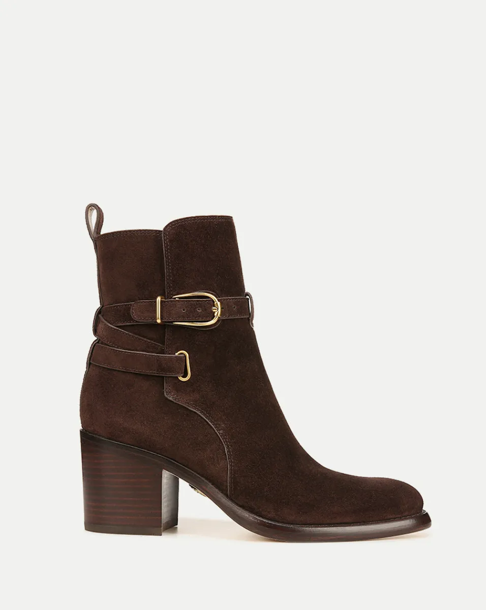 Shop Veronica Beard Sohelia Suede Ankle Bootie Espresso