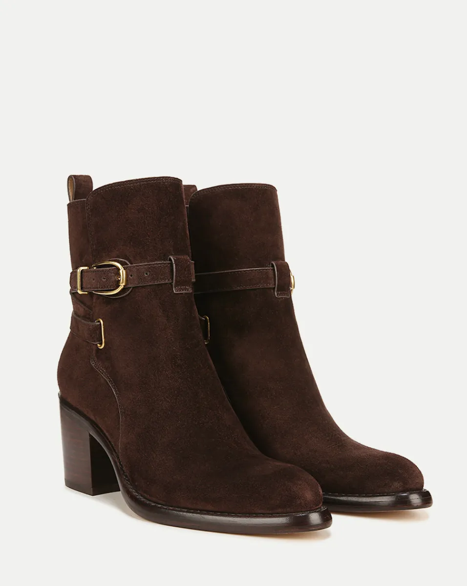 Shop Veronica Beard Sohelia Suede Ankle Bootie Espresso