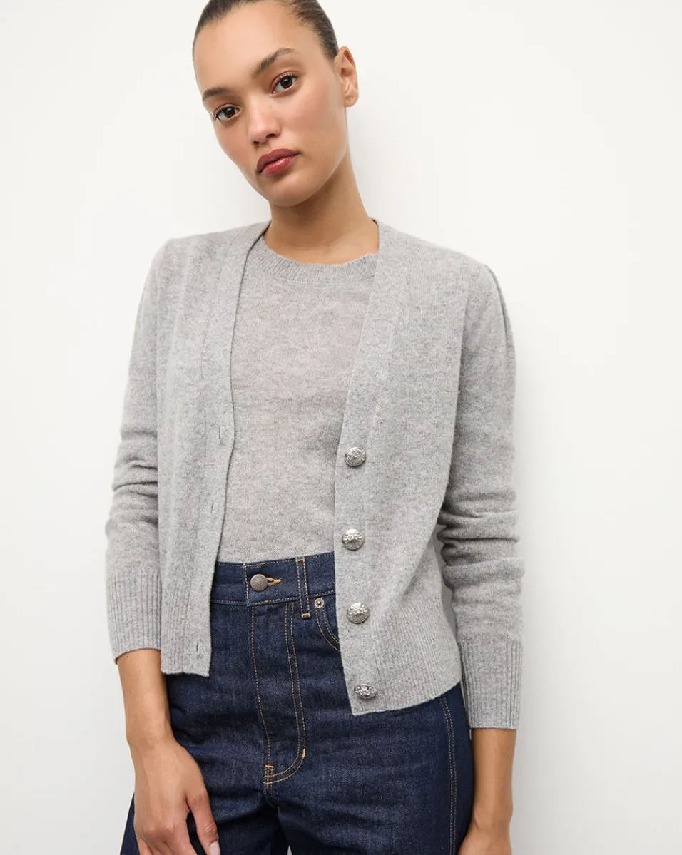 Online Veronica Beard Solene Cashmere Cardigan in Heather Grey HeatherGrey