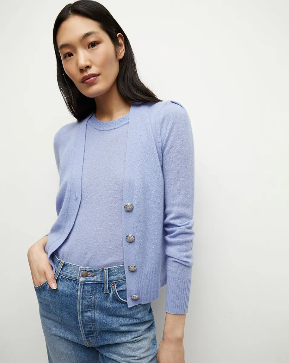 Store Veronica Beard Solene Cashmere Cardigan in Hydrangea