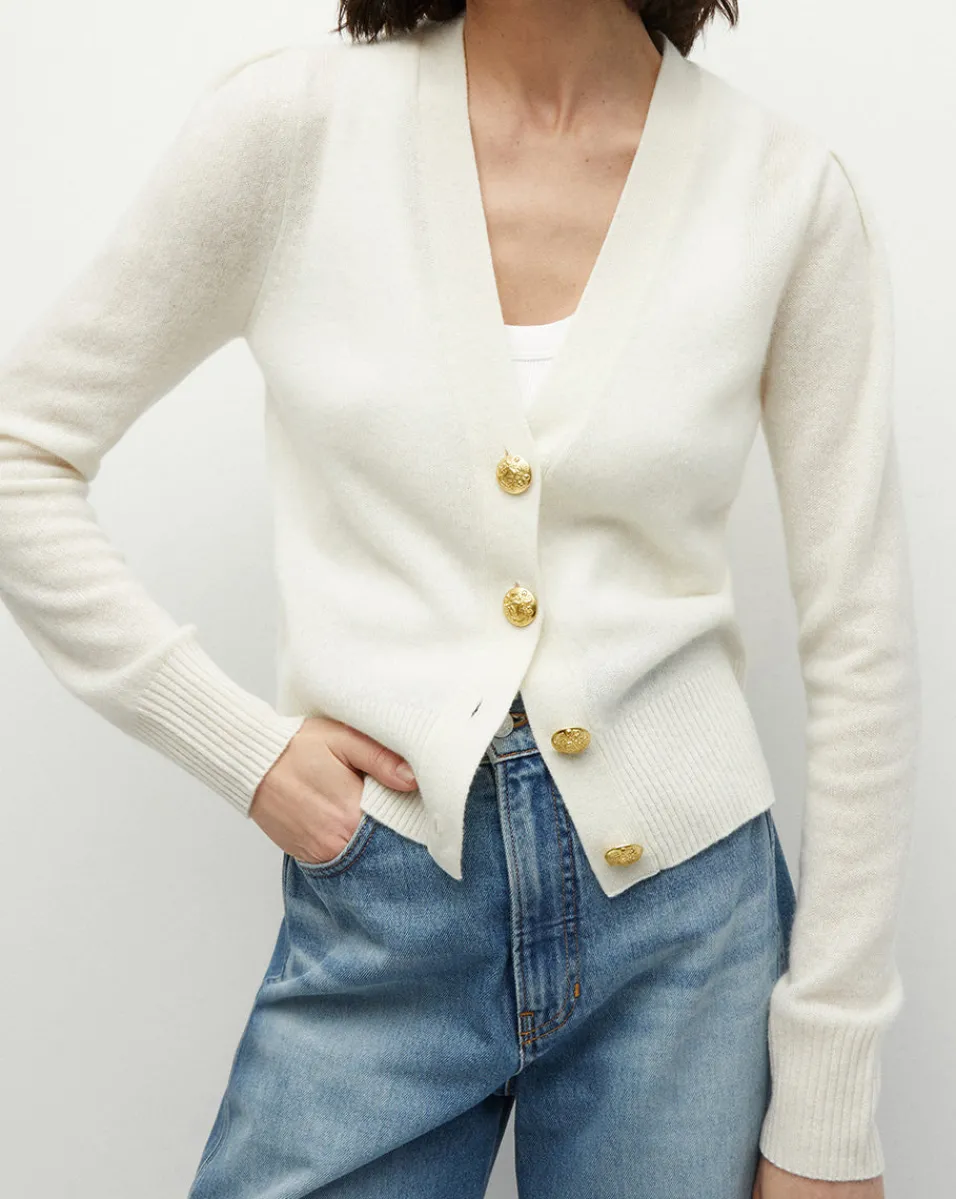 Best Sale Veronica Beard Solene Cashmere Cardigan in Ivory