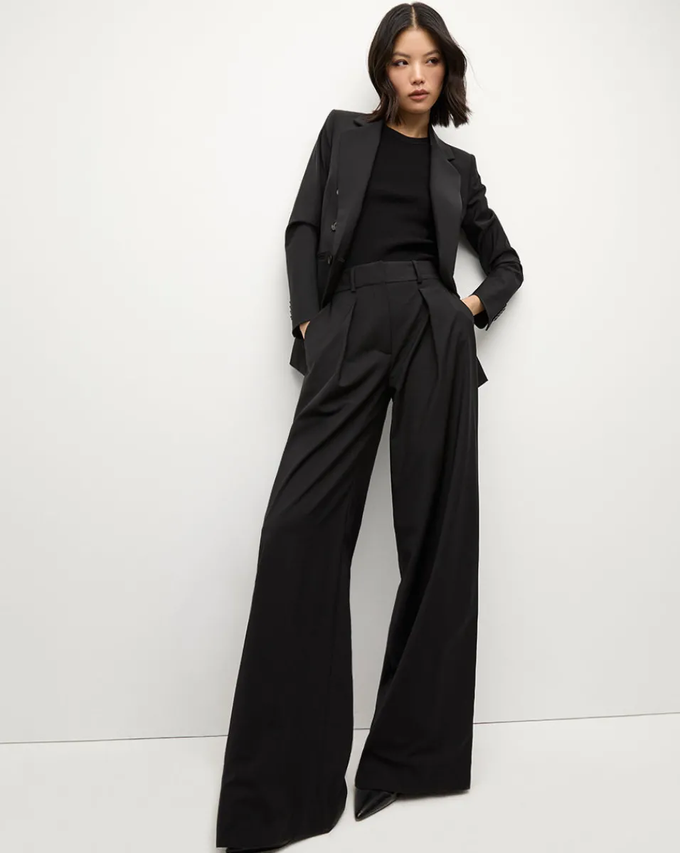 Cheap Veronica Beard Sonia Wide Leg Tailored Pant in Black