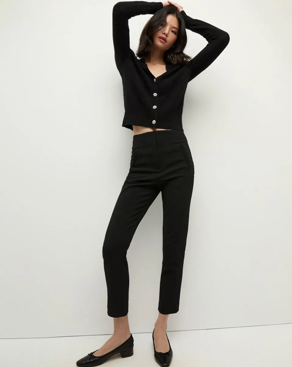 Sale Veronica Beard Stila Cropped Straight Leg Pant in Black