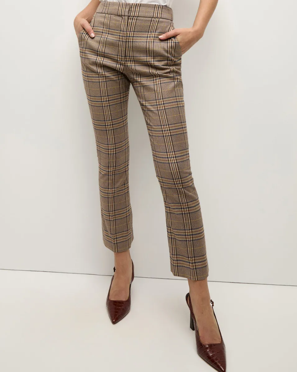 Flash Sale Veronica Beard Tani High Waisted Plaid Pant in Brown Check RussetMulti