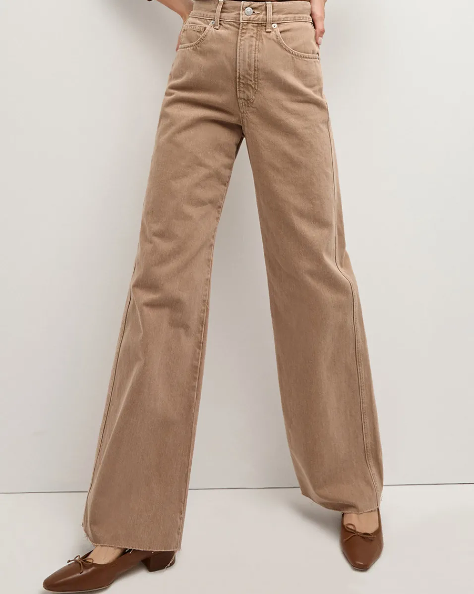 Cheap Veronica Beard Taylor Wide-Leg Jean in Tan TanSierra