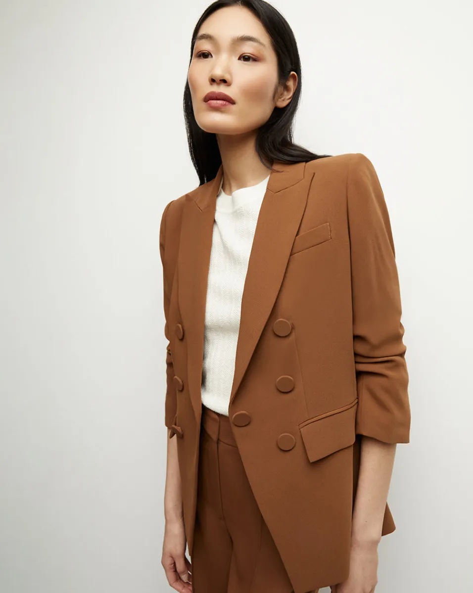 New Veronica Beard Tomi Matte Crepe Jacket in Deep Ochre DeepOchre