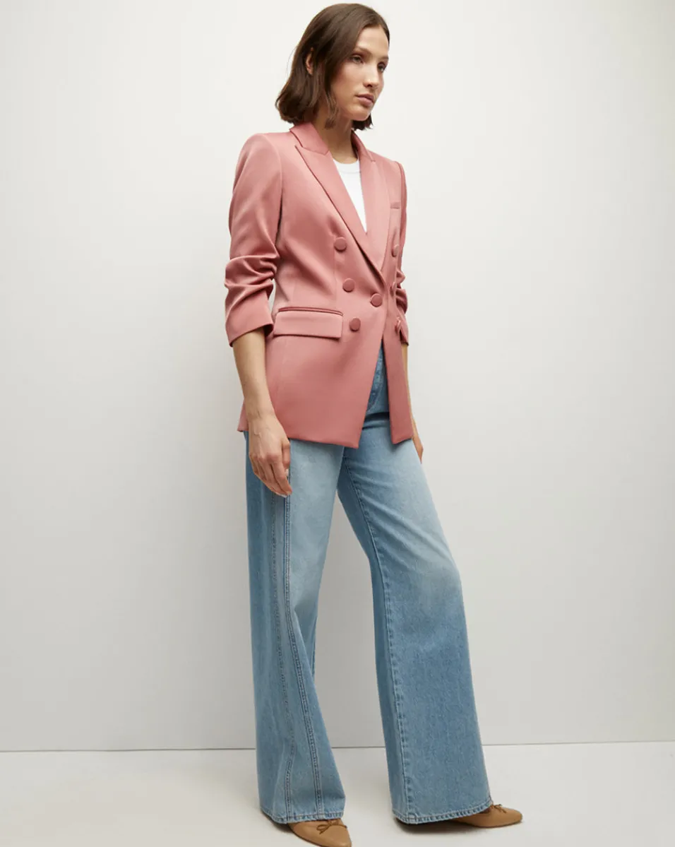 New Veronica Beard Tomi Satin Dickey Jacket in Rose