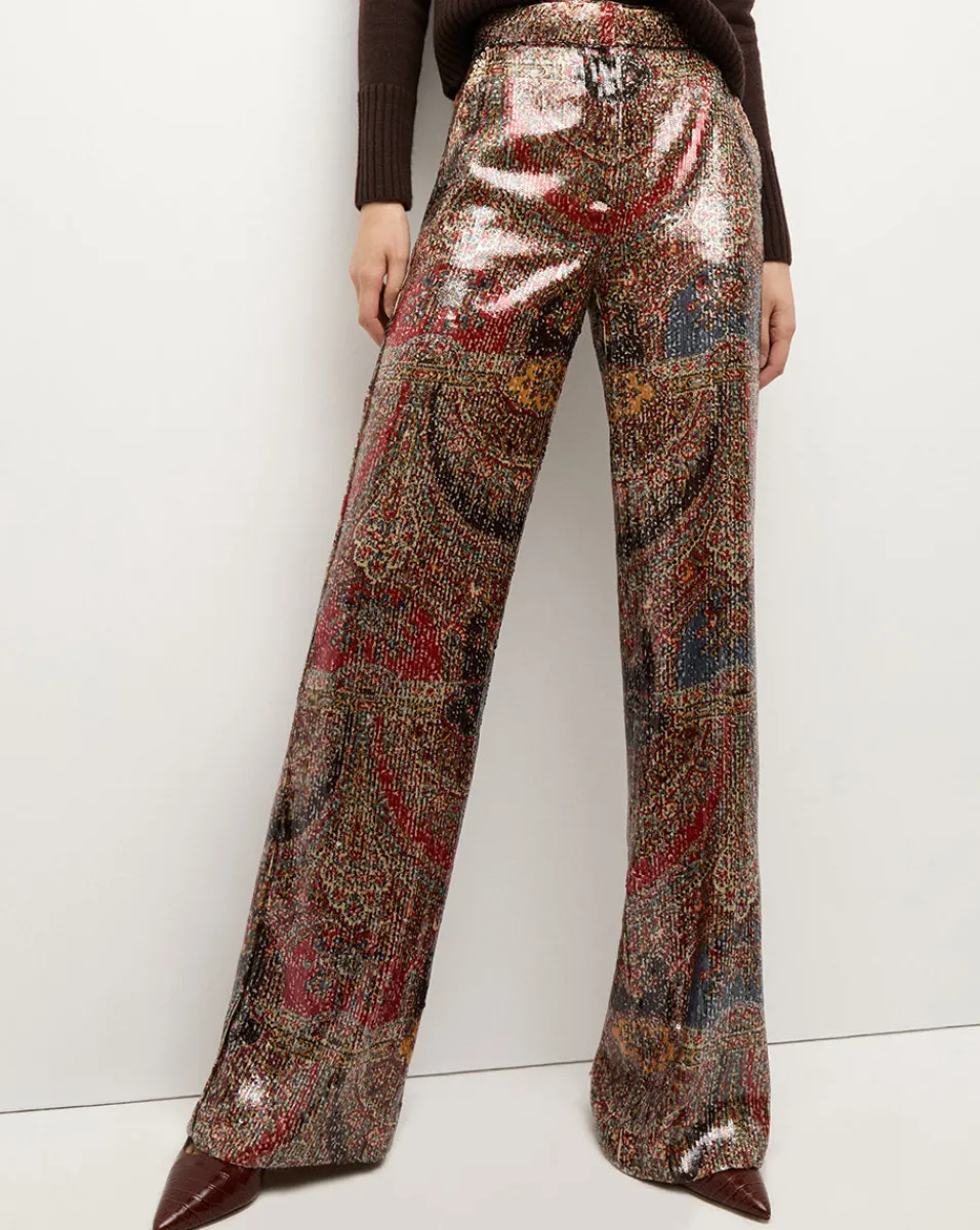 Sale Veronica Beard Tonelli Pant in Red Multi RedMulti