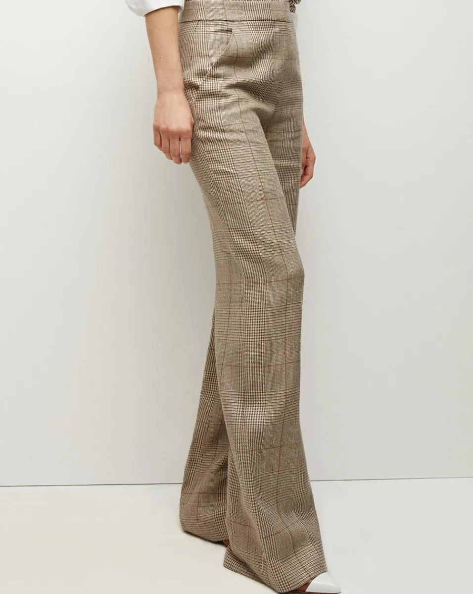 Sale Veronica Beard Tonelli Plaid Pant in Ecru/Ochre