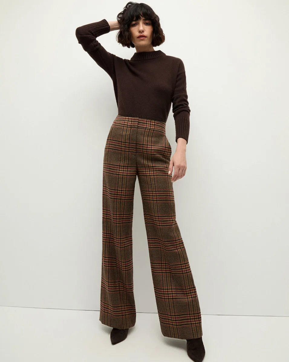 Hot Veronica Beard Tonelli Plaid Pants in Camel & Black Camel/Black