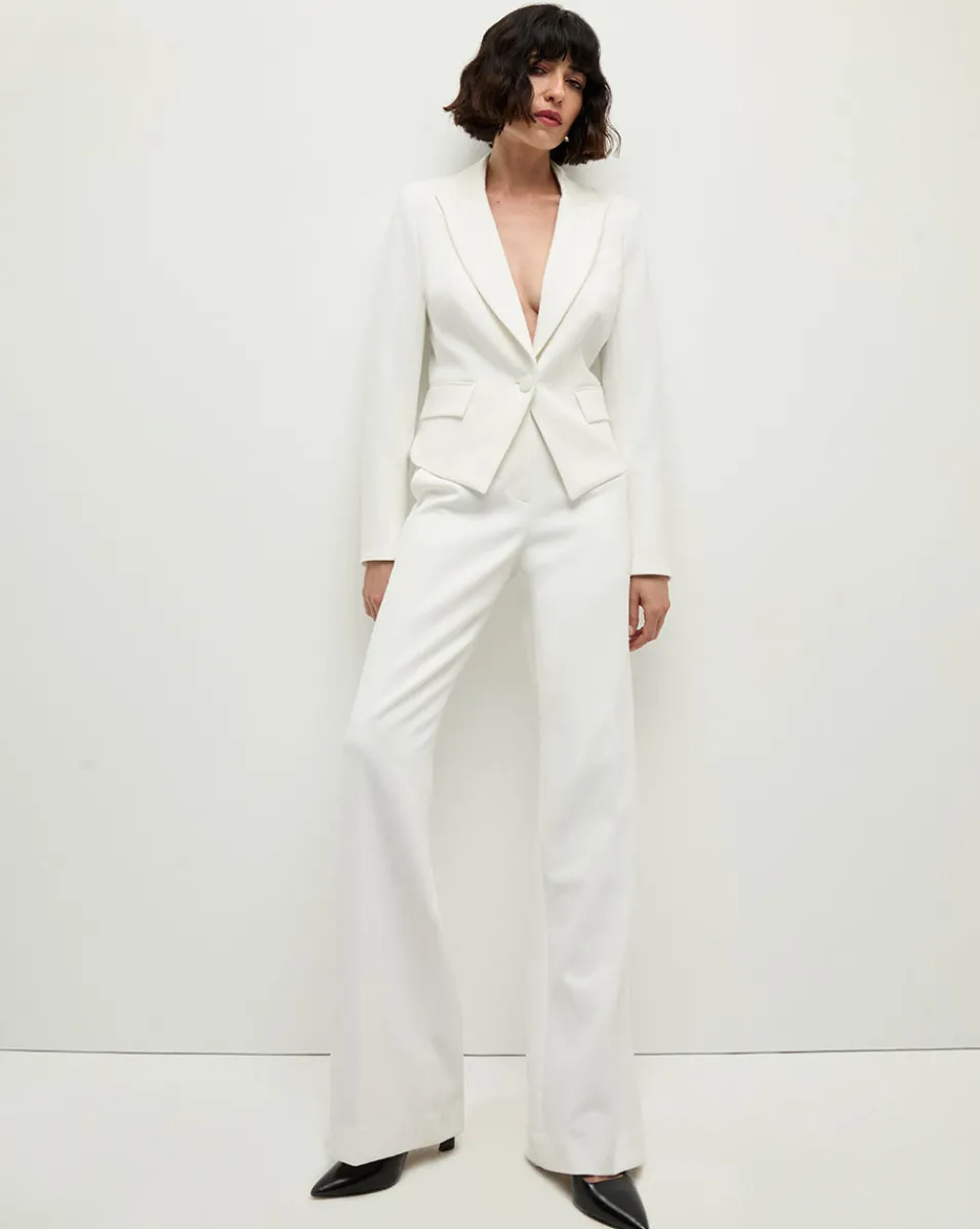 Online Veronica Beard Tonelli Tuxedo Stripe Pant in White Off-White