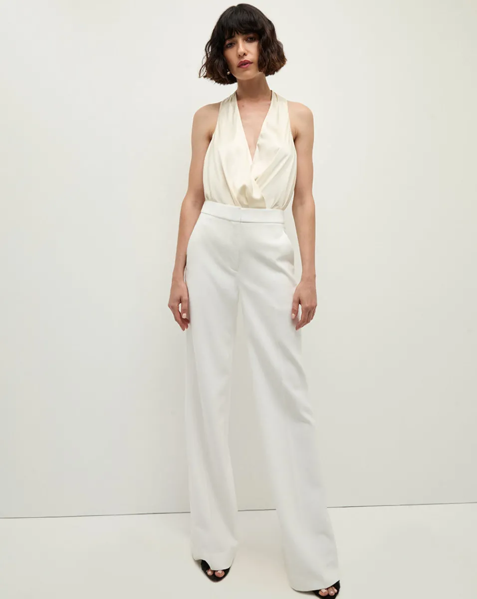 Online Veronica Beard Tonelli Tuxedo Stripe Pant in White Off-White