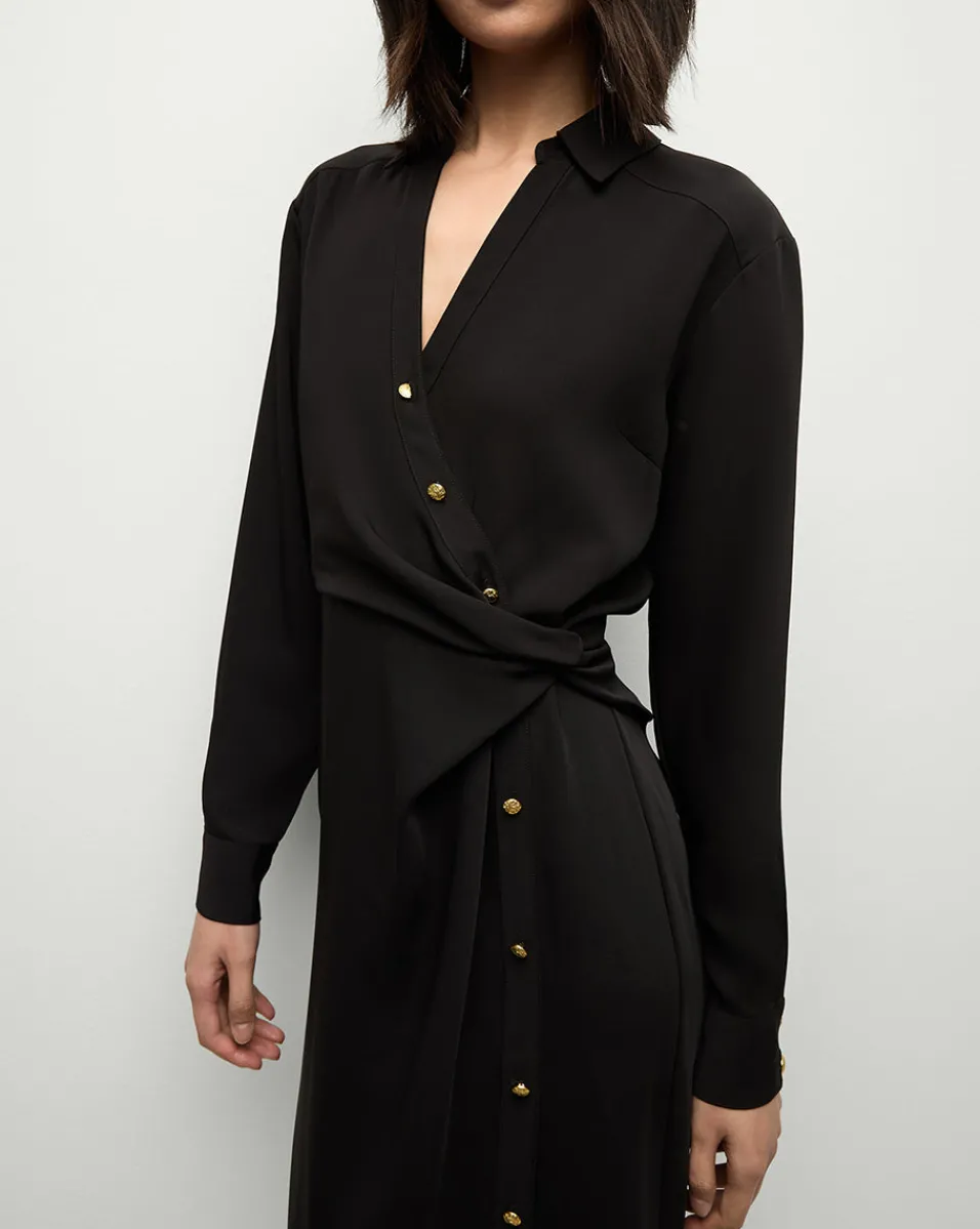 Discount Veronica Beard Wright Midi Dress in | Shirt Dress Black