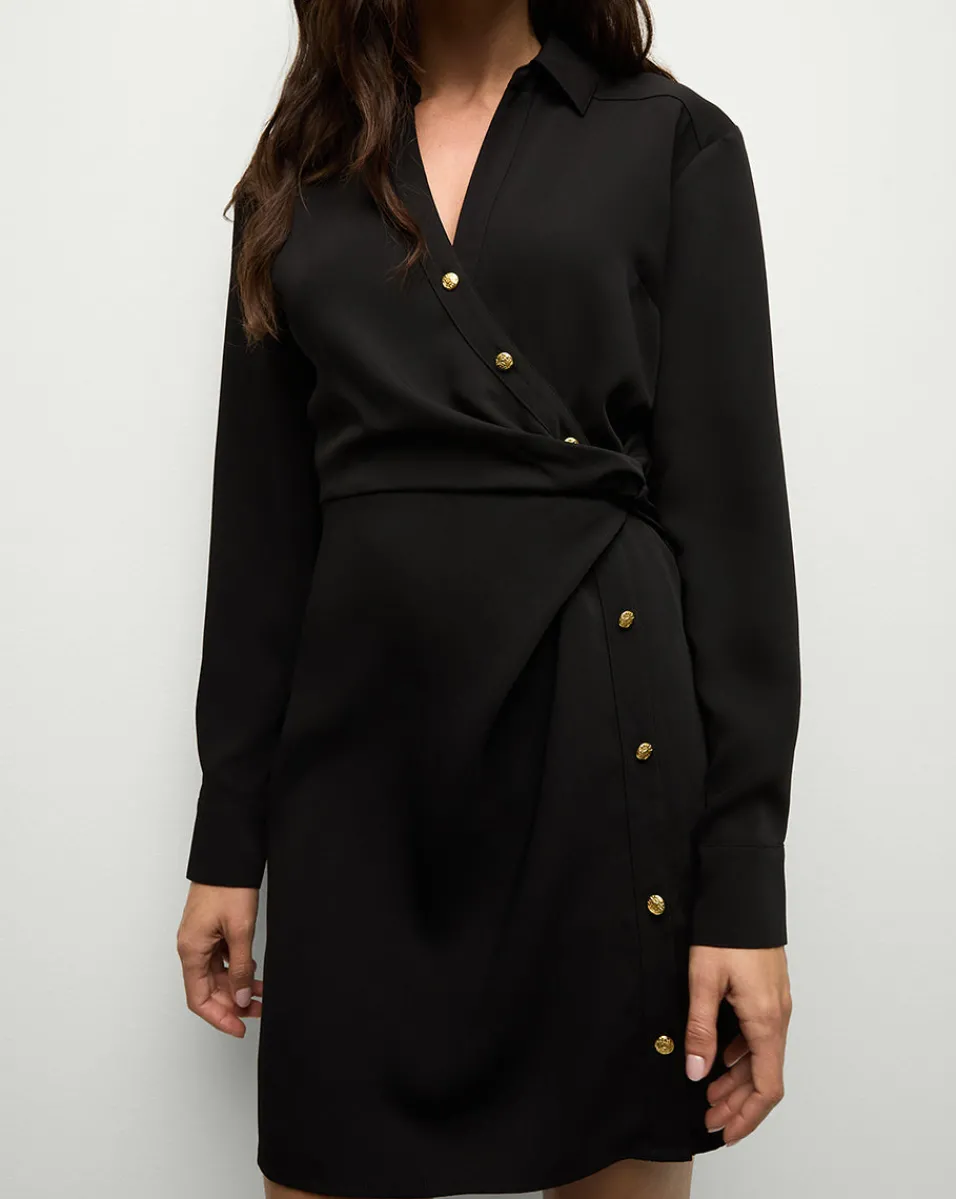 Best Sale Veronica Beard Wright Mini Dress in | Shirt Dress Black