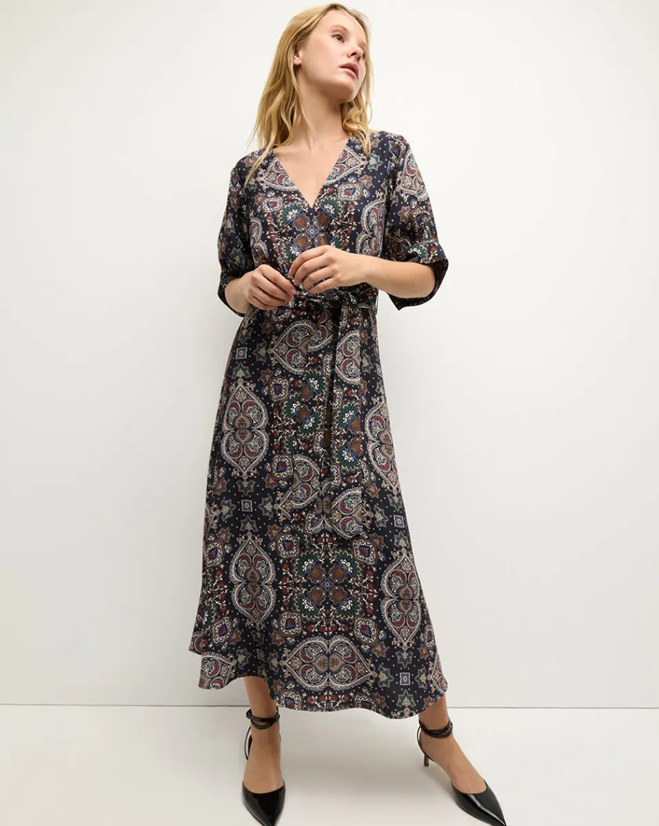 Store Veronica Beard Wyatt Kaleidoscope-Print Dress in Navy Multi NavyMulti